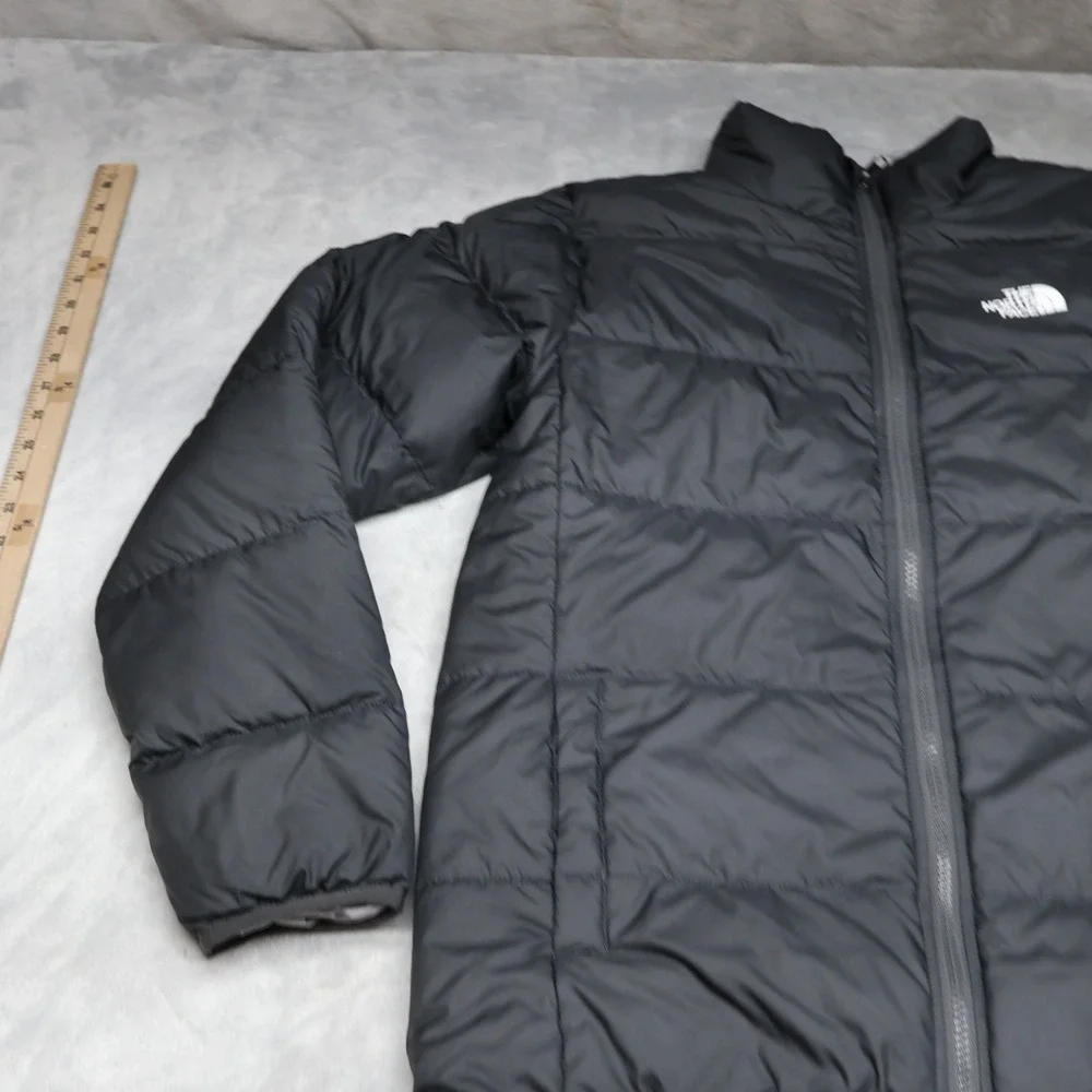 North Face Down Jacket Kids XL 18/20 Black Reversible Andes 550 Fill Pack Puffer